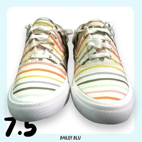 Keds Color Striped Sneaker Rifle Paper 7.5 Multicolor Rainbow - Picture 2 of 9